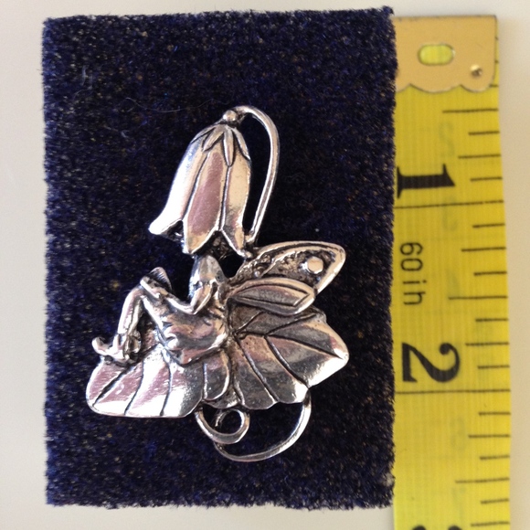 Vintage Silver Scenes Harebell & Elf Brooch Pin - Picture 7 of 8